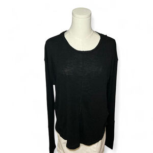Free People Movement Black Open Back Long Sleeve Top Size M